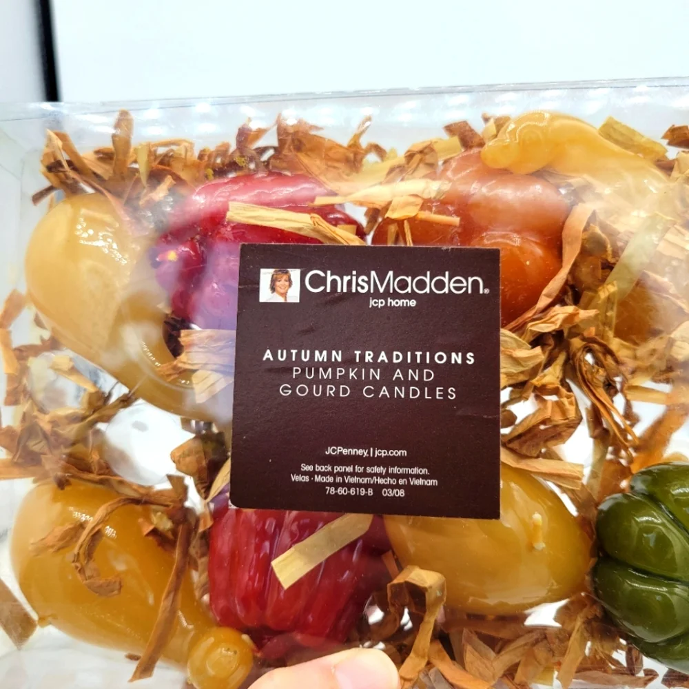 Chris Madden Jcp Home‎ Autumn Traditions Pumpkin And Gourd  Candles Fall Decor